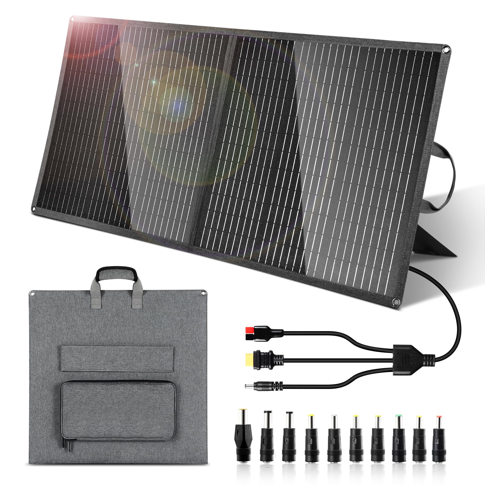 Amazon.co.jp: OTOUCH ソーラーパネル 100W 20V 折りたたみ式